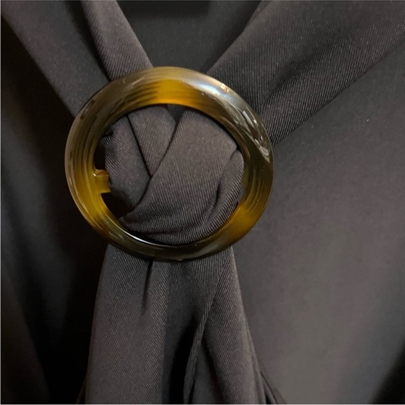 MICHAEL MICHAEL KORS halter small brown top with tortoise shell ring vacation - Picture 10 of 11